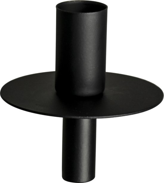 Gusta wijnfles kaarsenhouder zwart - Kandelaars - metaal - Ø 8,2 centimeter x 9,2 centimeter