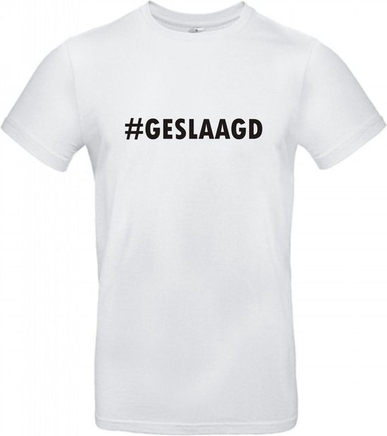 Geslaagd cadeau - T-shirt #GESLAAGD - XXXL - Wit