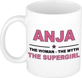 Anja The woman, The myth the supergirl cadeau koffie mok / thee beker 300 ml