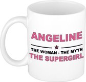 Angeline The woman, The myth the supergirl cadeau koffie mok / thee beker 300 ml