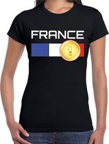 France / Frankrijk landen t-shirt zwart dames 2XL