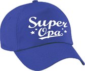 Super opa cadeau pet / baseball cap blauw voor heren -  kado voor opa