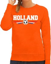 Holland landen / voetbal sweater met wapen in de kleuren van de Nederlandse vlag - oranje - dames - Holland landen trui / kleding - EK / WK / voetbal sweater XXL