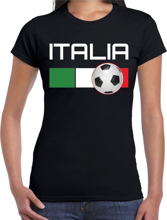 Italia / Italie voetbal / landen t-shirt met voetbal en Italiaanse vlag -  zwart -... | bol.com