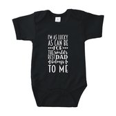 Romper The world's best dad belongs to me, Zwart, 74/80