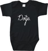 Rompertjes baby met tekst - Dotje - Zwart - Maat 74/80 - Kraamcadeau - Babygeschenk - Romper - Valentijn - Moederdag - Vaderdag