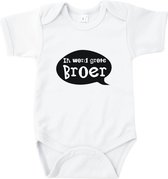 Rompertjes baby met tekst - Ik word grote broer - Romper wit - Maat 50/56