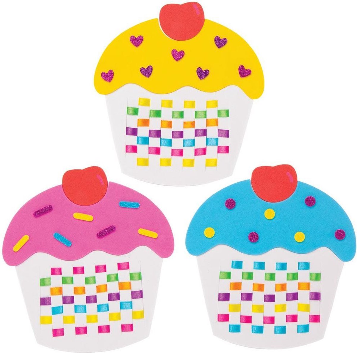 Baker Ross AT689 Papegaai Weefsets – 3 Stuks, Complete Knutselpakket Voor Kinderen, Vilt, Wol En Kralen Inbegrepen