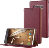 GOOSPERY BLUE MOON FLIP voor Galaxy Note 8 Crazy Horse Texture horizontale flip lederen tas met houder & kaartsleuven & portemonnee (donkerrood)