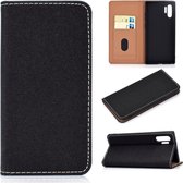 Voor Galaxy Note 10 Pro effen kleur mat magnetische horizontale flip lederen tas met kaartsleuven en houder (zwart)