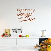 Muursticker This Kitchen Is Seasoned With Love -  Bruin -  160 x 112 cm  -  keuken  engelse teksten  alle - Muursticker4Sale