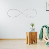 Muursticker Infinity Love - Lichtgrijs - 120 x 39 cm - woonkamer slaapkamer engelse teksten