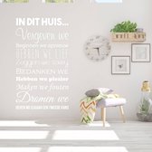 Muursticker Huisregels In Dit Huis -  Wit -  100 x 192 cm  -  nederlandse teksten  woonkamer  alle - Muursticker4Sale