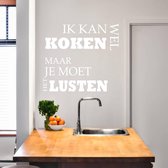 Muursticker Ik Kan Wel Koken -  Wit -  100 x 90 cm  -  keuken  nederlandse teksten  alle - Muursticker4Sale