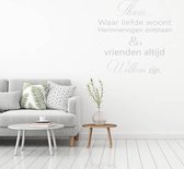 Muursticker Thuis Waar Liefde Woont -  Lichtgrijs -  120 x 120 cm  -  woonkamer  nederlandse teksten  alle - Muursticker4Sale