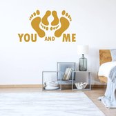 Muursticker You And Me -  Goud -  80 x 44 cm  -  engelse teksten  slaapkamer  alle - Muursticker4Sale