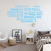 Muursticker Voetbal Woorden Wolk -  Lichtblauw -  160 x 75 cm  -  baby en kinderkamer  nederlandse teksten  alle - Muursticker4Sale