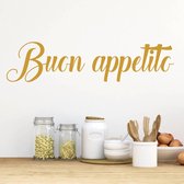 Muursticker Buon Appetito -  Goud -  80 x 20 cm  -  keuken  alle - Muursticker4Sale