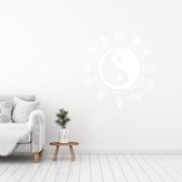 Muursticker Yin Yang Sterrenbeeld -  Wit -  80 x 80 cm  -  woonkamer  alle muurstickers  slaapkamer  nederlandse teksten - Muursticker4Sale