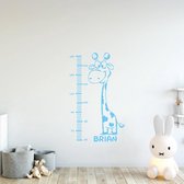 Muursticker Giraffe Met Groeimeter -  Lichtblauw -  58 x 96 cm  -  alle muurstickers  baby en kinderkamer  dieren - Muursticker4Sale