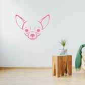 Muursticker Chihuahua -  Roze -  140 x 103 cm  -  slaapkamer  woonkamer  baby en kinderkamer raam en deur stickers - honden    dieren - Muursticker4Sale