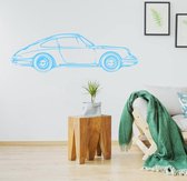 Muursticker Sportwagen - Lichtblauw - 80 x 23 cm - baby en kinderkamer - voertuig slaapkamer woonkamer alle muurstickers baby en kinderkamer