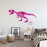 Muursticker Dinosaurus Skelet -  Roze -  120 x 55 cm  -  alle muurstickers  baby en kinderkamer  dieren - Muursticker4Sale