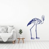 Muursticker Flamingo - Donkerblauw - 85 x 120 cm - baby en kinderkamer - muursticker dieren alle muurstickers woonkamer baby en kinderkamer