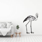 Muursticker Flamingo - Oranje - 56 x 80 cm - woonkamer baby en kinderkamer dieren