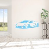 Muursticker Sportcar -  Lichtblauw -  120 x 41 cm  -  alle muurstickers  woonkamer  baby en kinderkamer - Muursticker4Sale