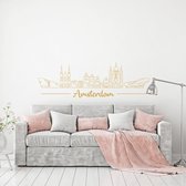 Muursticker Amsterdam -  Goud -  160 x 50 cm  -  alle muurstickers  slaapkamer  woonkamer  steden - Muursticker4Sale