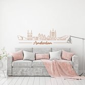 Muursticker Amsterdam -  Bruin -  80 x 25 cm  -  alle muurstickers  slaapkamer  woonkamer  steden - Muursticker4Sale