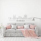 Muursticker Amsterdam -  Donkergrijs -  80 x 25 cm  -  alle muurstickers  slaapkamer  woonkamer  steden - Muursticker4Sale