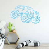 Muursticker Monster Truck - Lichtblauw - 60 x 38 cm - baby en kinderkamer