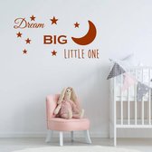 Muursticker Dream Big Little One -  Bruin -  120 x 60 cm  -  baby en kinderkamer  alle - Muursticker4Sale