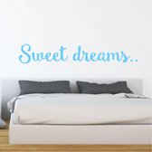 Muursticker Sweet Dreams - Lichtblauw - 120 x 21 cm - woonkamer engelse teksten