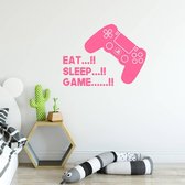 Muursticker Eat, Sleep Game -  Roze -  60 x 45 cm  -  baby en kinderkamer - jongens  engelse teksten  baby en kinderkamer  alle - Muursticker4Sale