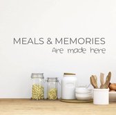 Muursticker Keuken Meals En Memories - Donkergrijs - 120 x 20 cm - engelse teksten keuken