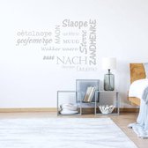 Muursticker Slaapkamer Teksten - Lichtgrijs - 80 x 51 cm - slaapkamer