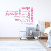 Muursticker Slaapkamer Teksten - Roze - 80 x 51 cm - slaapkamer alle