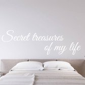 Muursticker Secret Treasures Of My Life - Wit - 80 x 24 cm - slaapkamer engelse teksten