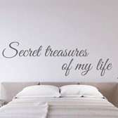 Muursticker Secret Treasures Of My Life - Donkergrijs - 80 x 24 cm - slaapkamer engelse teksten