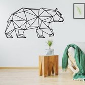 Origami Muursticker Beer - Zwart - 120 x 60 cm - origami  dieren