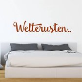 Muursticker Welterusten -  Bruin -  80 x 16 cm  -  baby en kinderkamer  slaapkamer  nederlandse teksten  alle - Muursticker4Sale