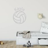Muursticker Volleybal Met Naam -  Zilver -  80 x 101 cm  -  baby en kinderkamer  naam stickers  alle - Muursticker4Sale