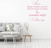 Muursticker Thuis Waar Liefde Woont - Roze - 40 x 40 cm - woonkamer nederlandse teksten