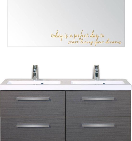 Sticker Today Is A Perfect Day To Start Living Your Dreams - Goud - 45 x 10 cm - woonkamer slaapkamer toilet wasruimte alle
