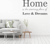 Muursticker Home, Love, Dreams -  Donkergrijs -  120 x 70 cm  -  woonkamer  slaapkamer  alle - Muursticker4Sale