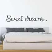 Muursticker Sweet Dreams - Donkergrijs - 80 x 14 cm - woonkamer engelse teksten