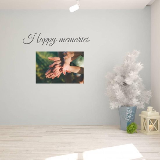 Muursticker Happy Memories - Donkergrijs - 160 x 31 cm - woonkamer alle